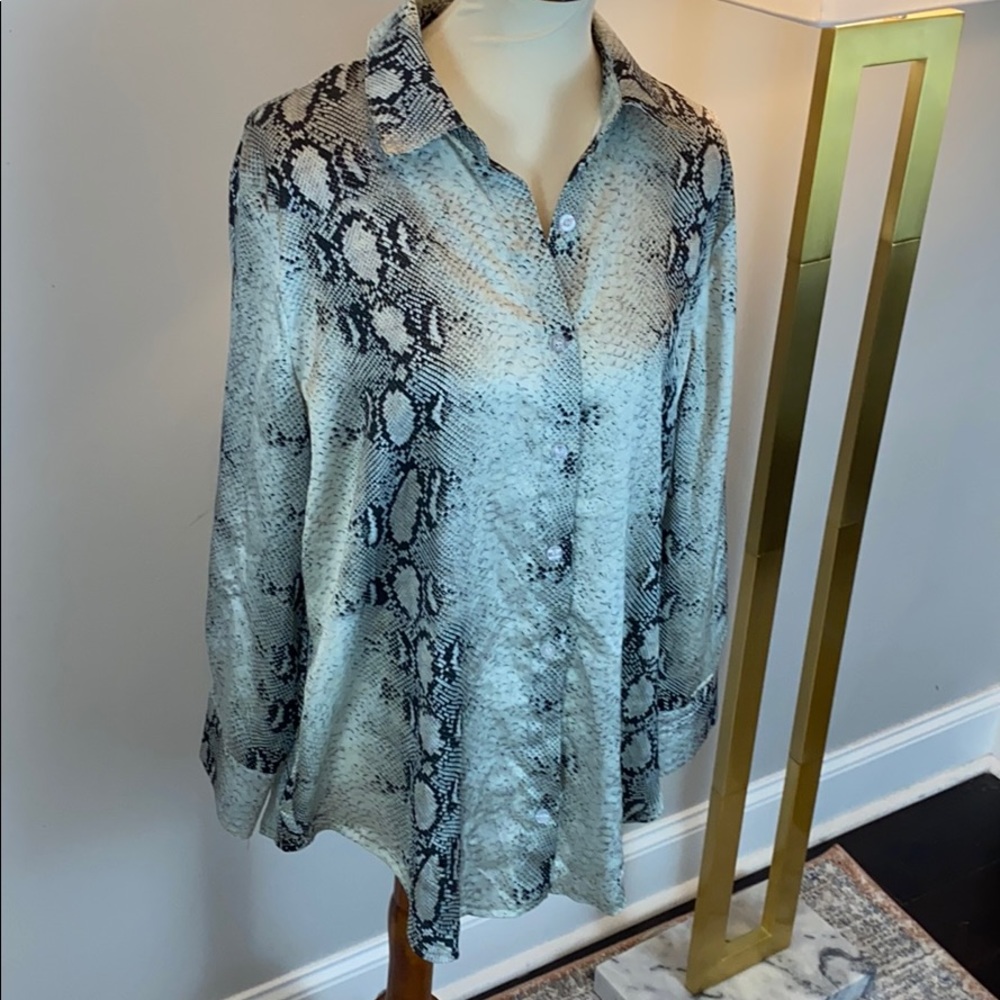 Asos Snake Print Button Down Blouse - image 2